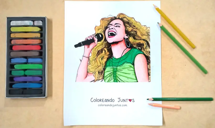 Dessin de Shakira colorié par Colorions Ensemble