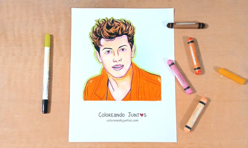 Coloriage de Shawn Mendes colorié par Colorions Ensemble