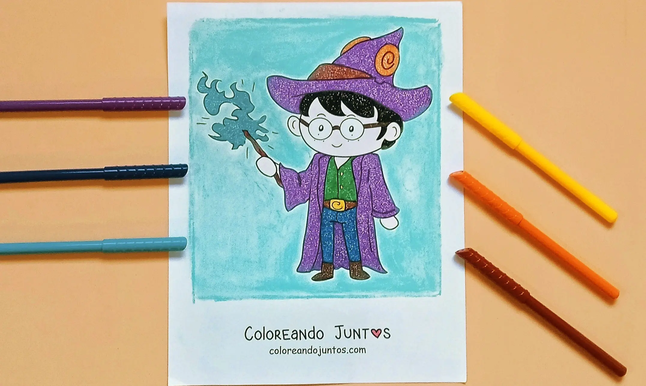 Dessin de sorcier colorié par Colorions Ensemble