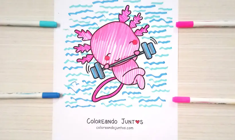 Dessin de sport kawaii colorié par Colorions Ensemble