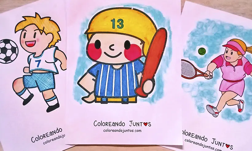 Coloriages de sports réalisés par Colorions Ensemble