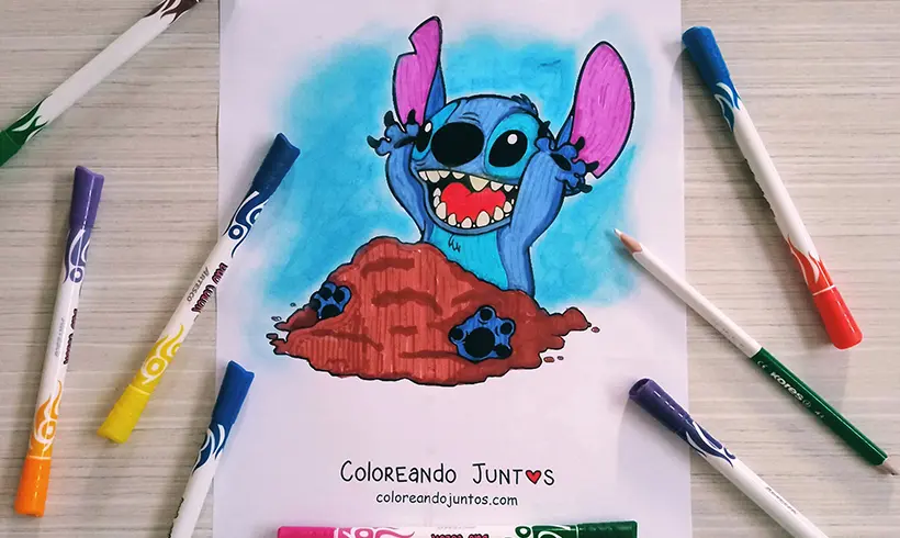 Dessin de Stitch colorié par Colorions Ensemble