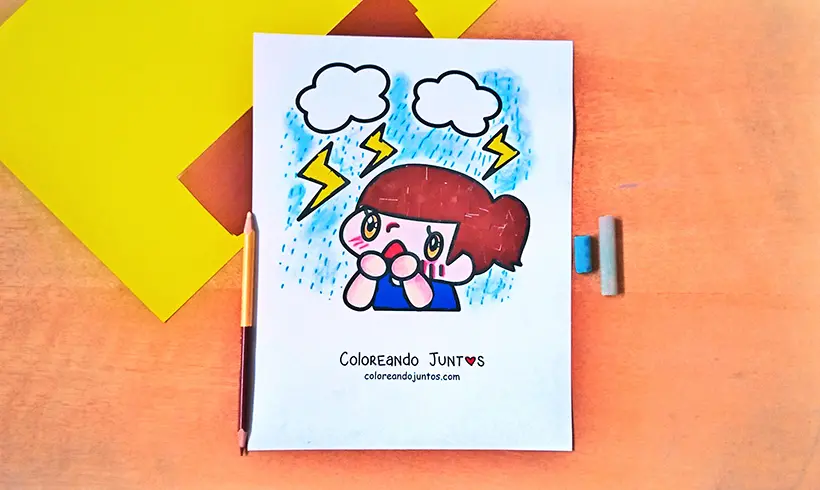 Dessin d’orage colorié par Colorions Ensemble
