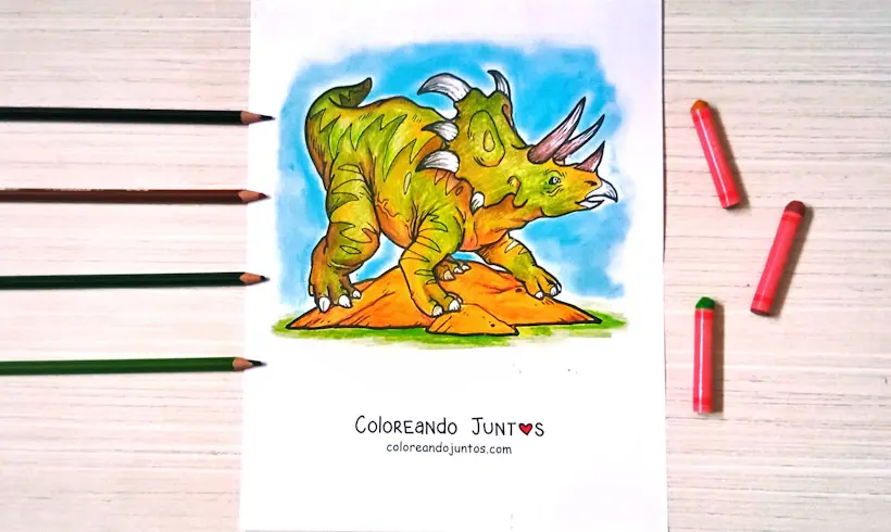 Dessin de Triceratops colorié par Colorions Ensemble