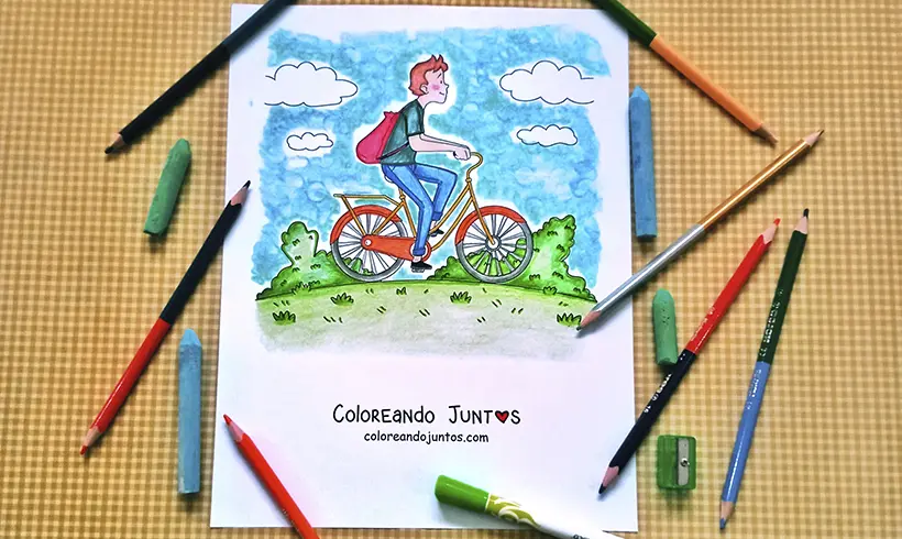 Dessin de vélo colorié par Colorions Ensemble