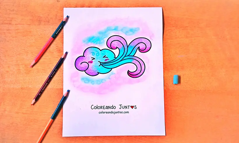 Dessin de vent colorié par Colorions Ensemble