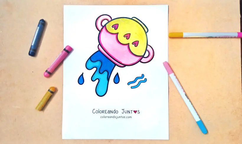 Dessin du signe Verseau colorié par Colorions Ensemble