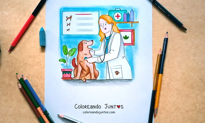 Dessin de vétérinaire colorié par Colorions Ensemble