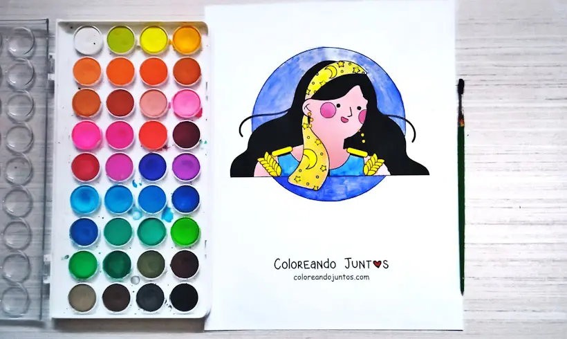 Dessin du signe Vierge colorié par Colorions Ensemble