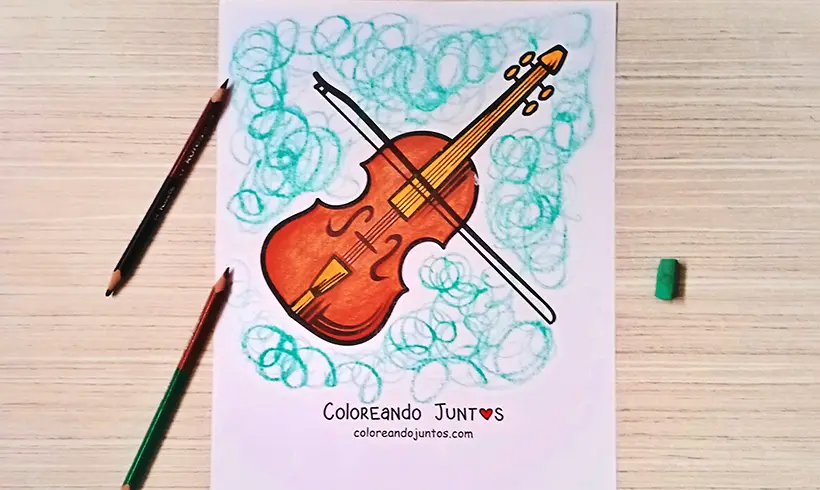Dessin de violon colorié par Colorions Ensemble