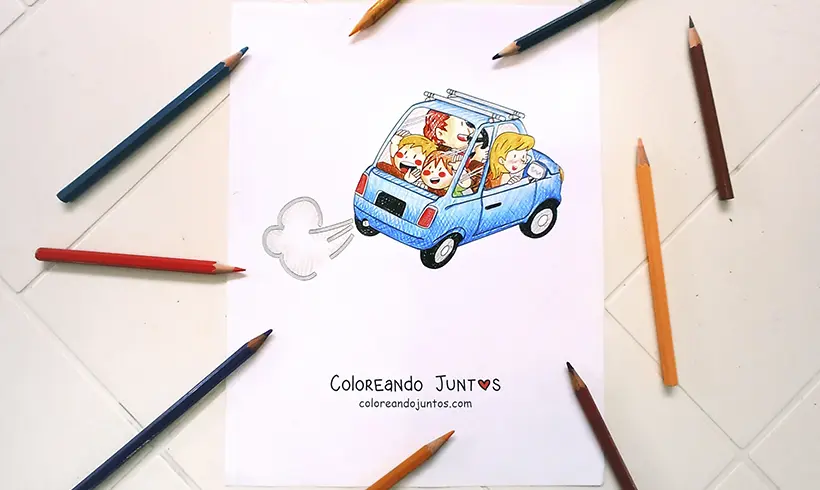 Dessin de voiture colorié par Colorions Ensemble