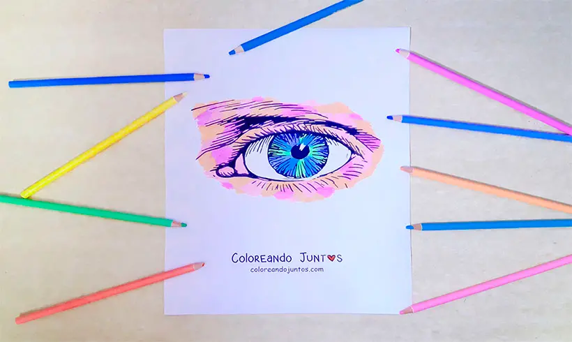 Dessin d'œil colorié par Colorions Ensemble