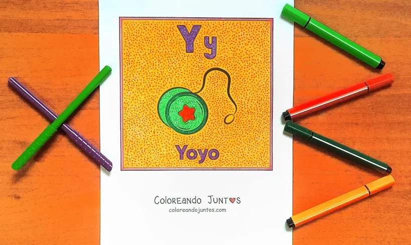 Dessin de yoyo colorié par Colorions Ensemble