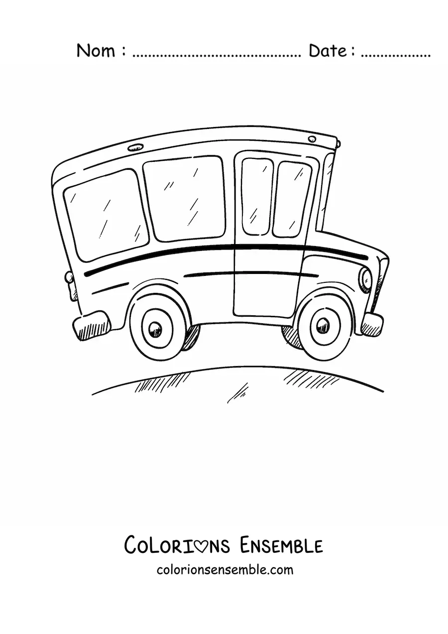 Image à colorier d'un autobus scolaire