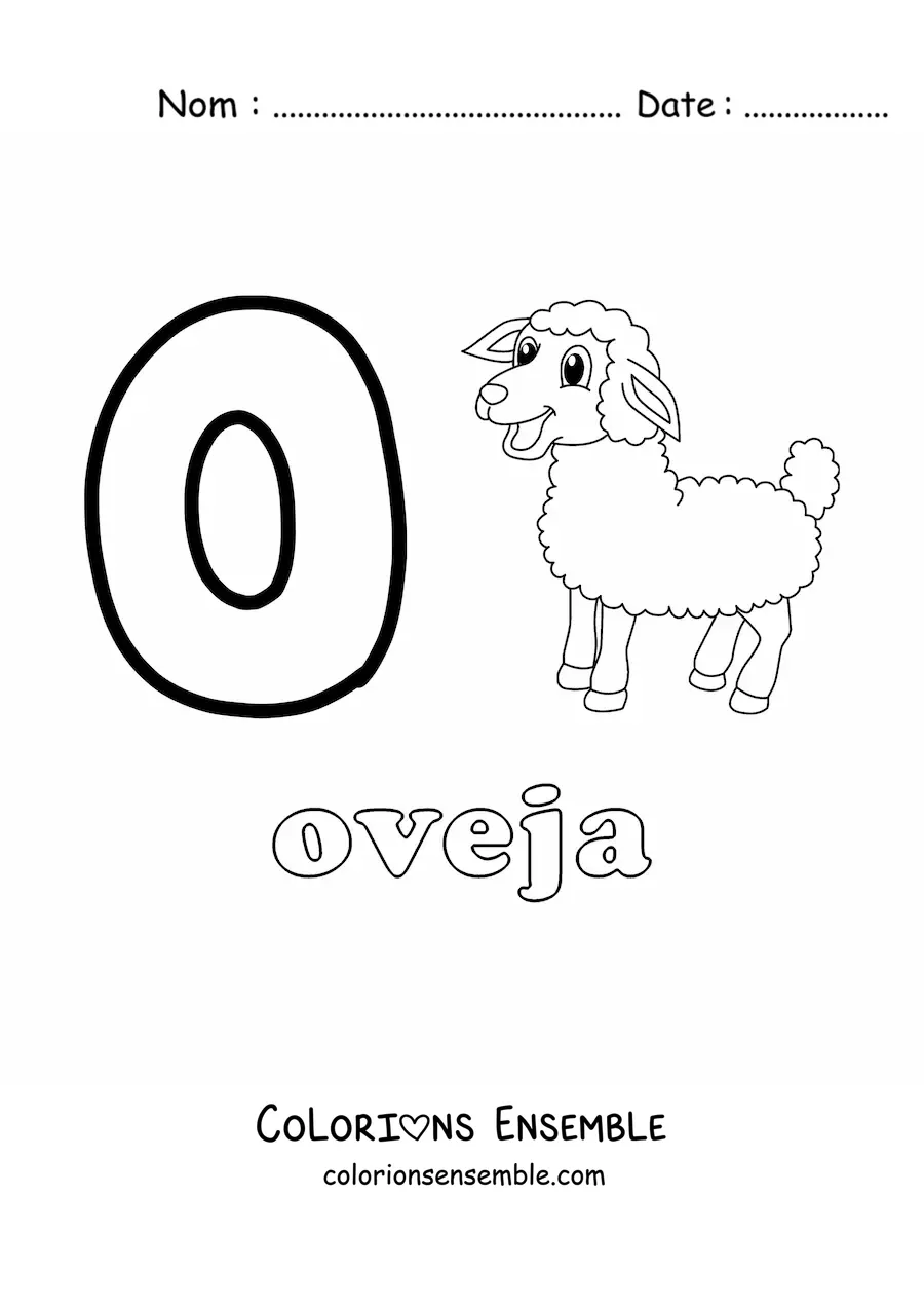 Image à colorier du O de mouton