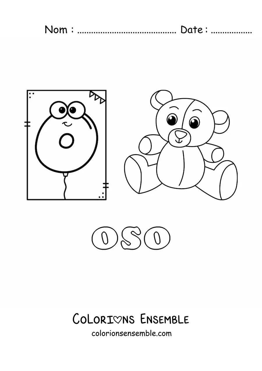 Image à colorier du O de ours