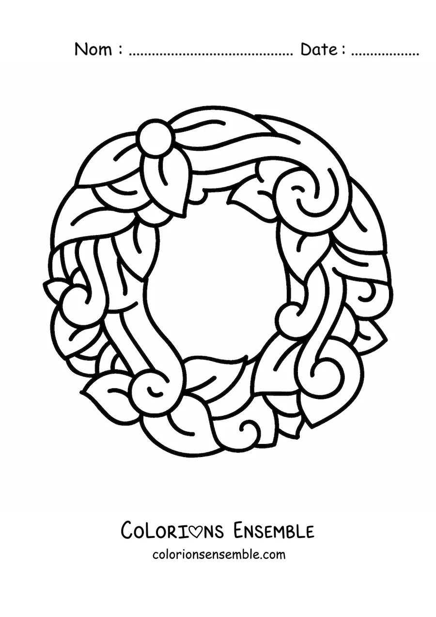 Image à colorier de la lettre O majuscule décorée