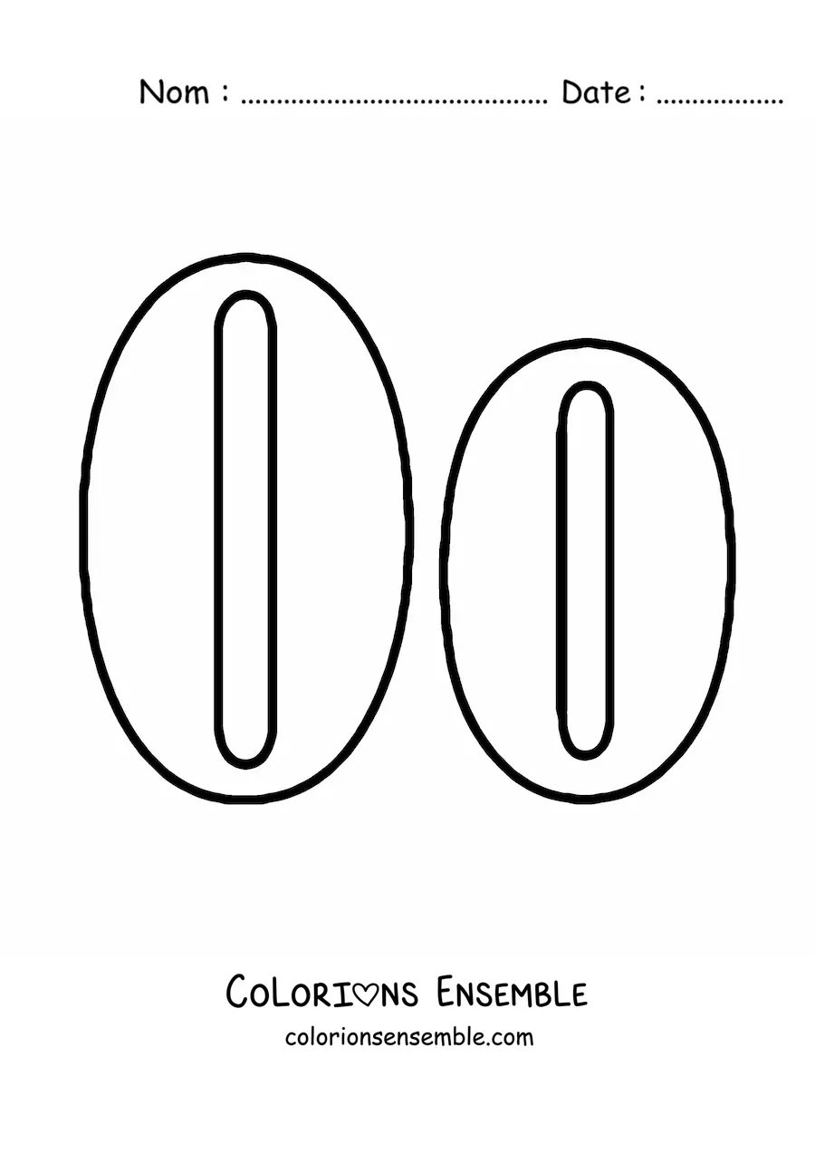 Image à colorier de la lettre O majuscule et minuscule en grand