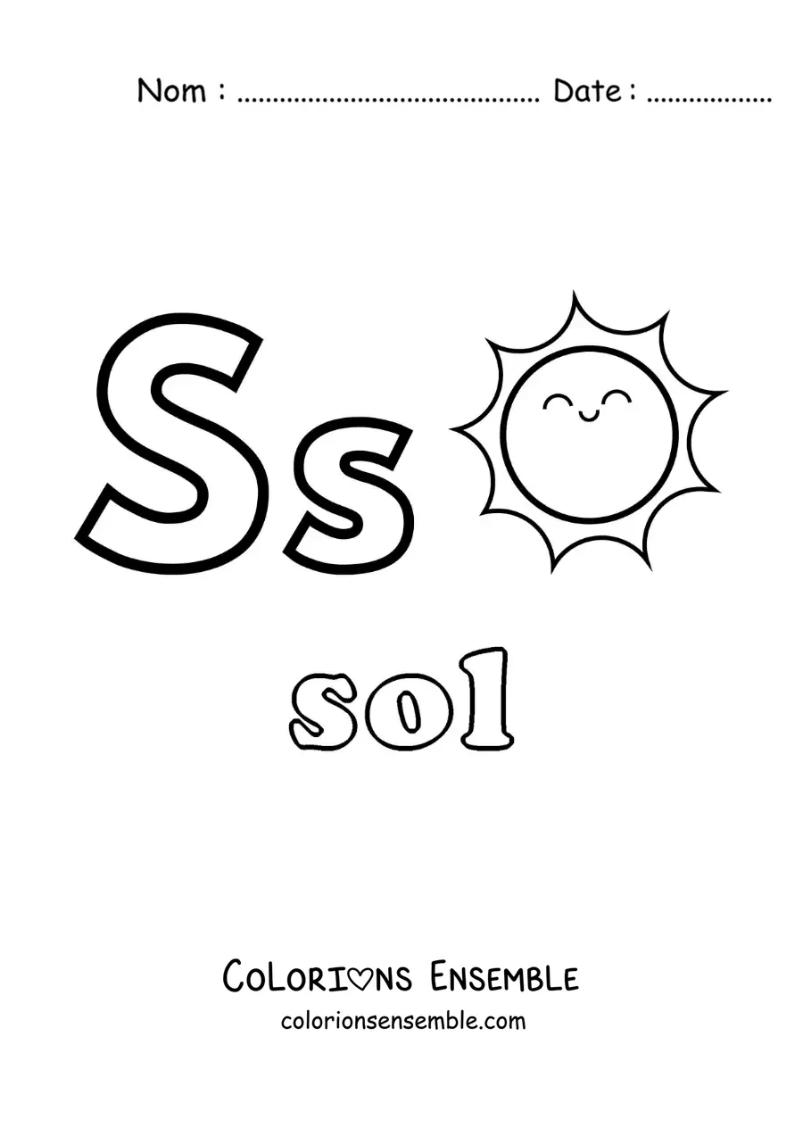Image à colorier du S de soleil