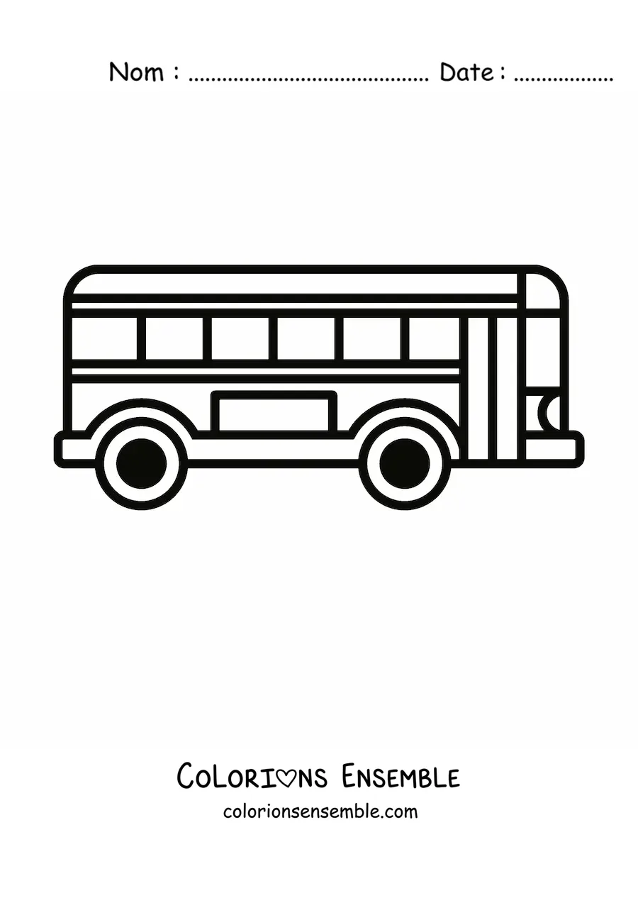 Image à colorier d'un autobus allongé
