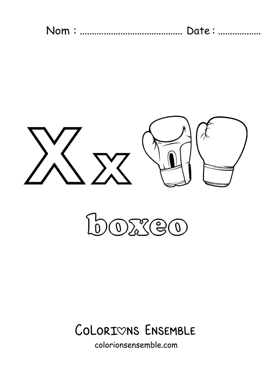Image à colorier du X de boxe