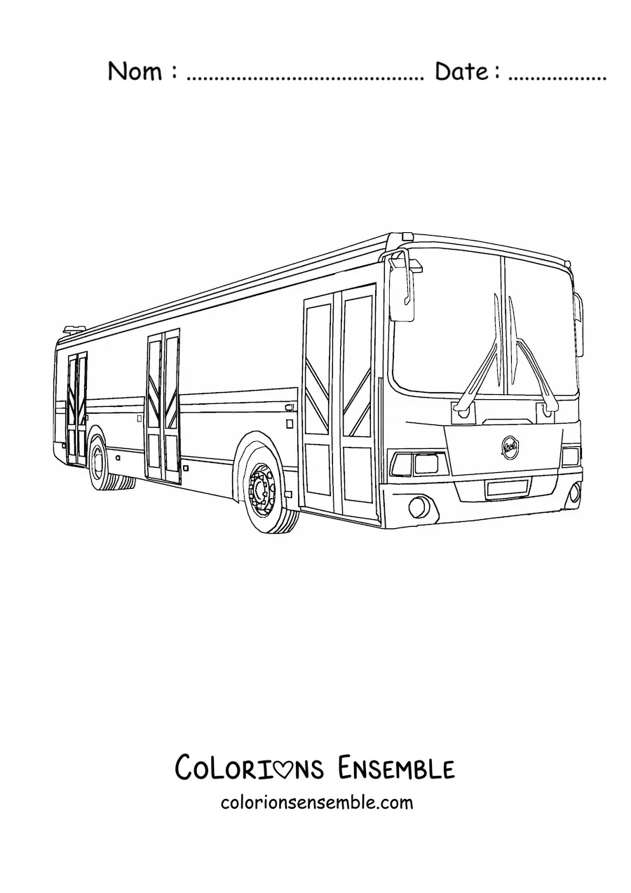 Image à colorier d'un autobus de passagers