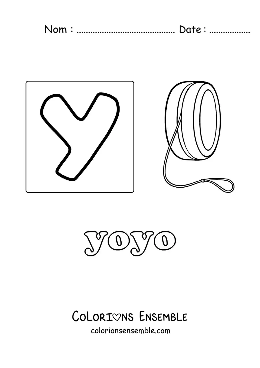 Image à colorier du Y de yoyo