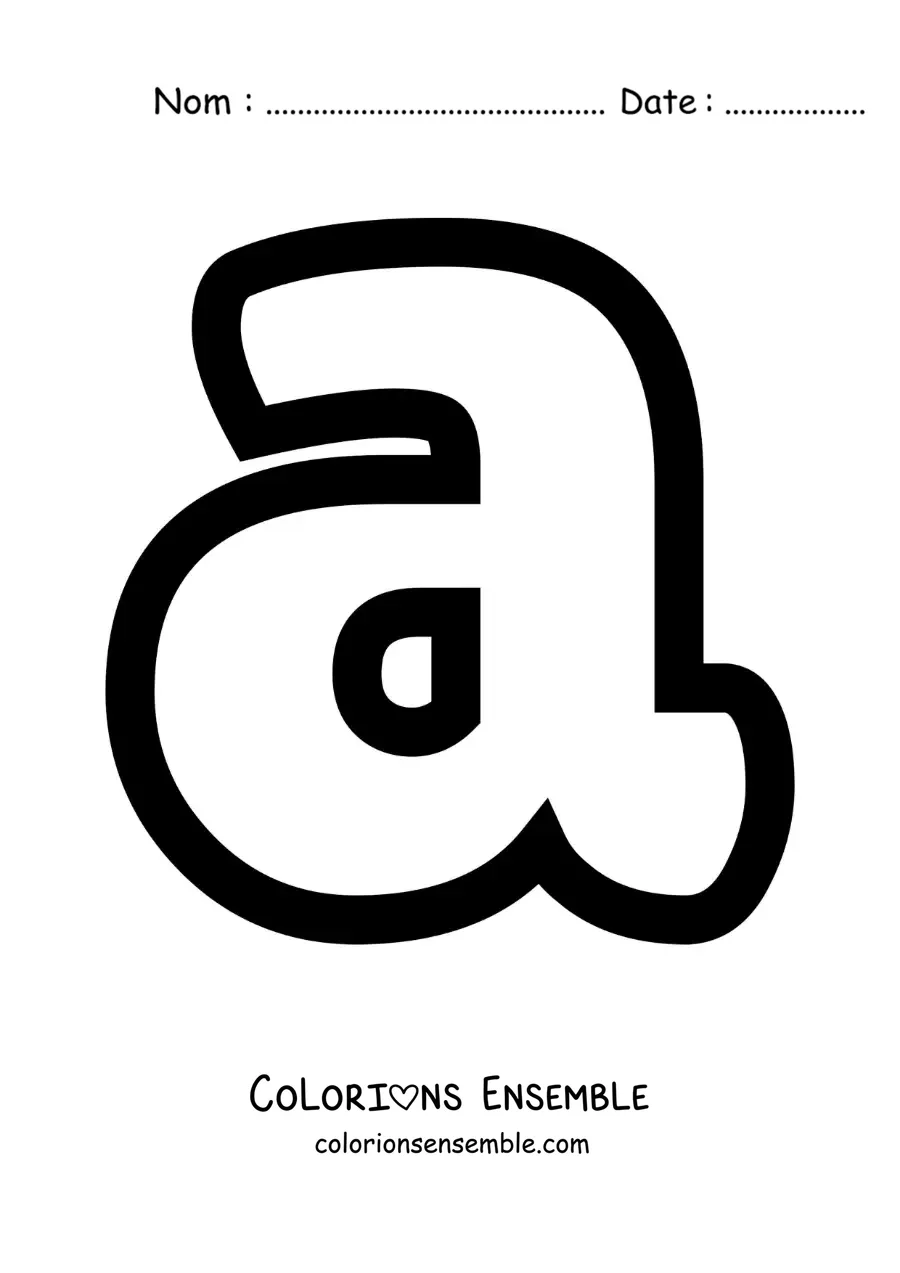 Image à colorier de la lettre a minuscule