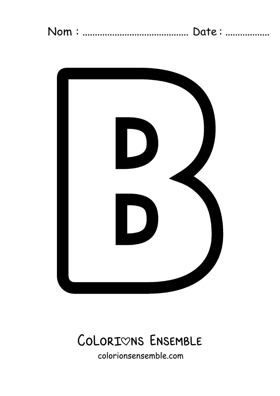 Image à colorier de la lettre B majuscule