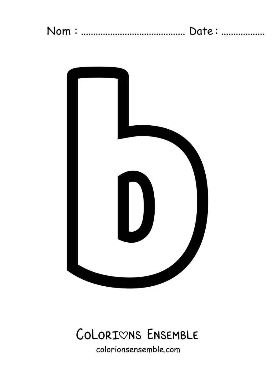 Image à colorier de la lettre b minuscule