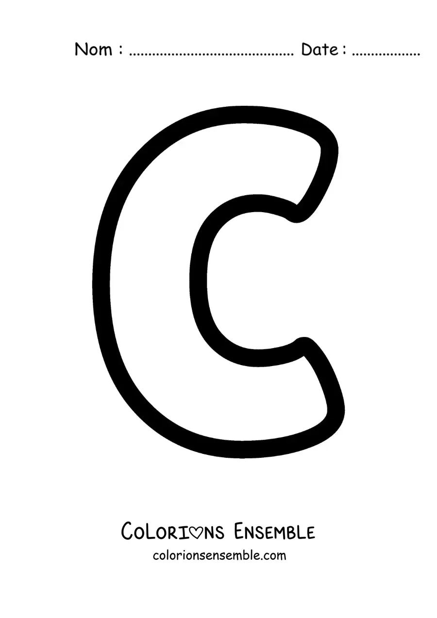 Image à colorier de la lettre C majuscule