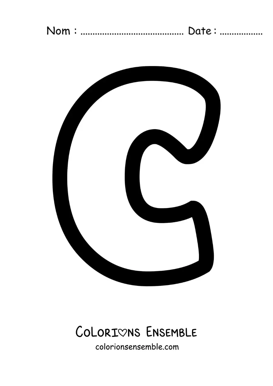 Image à colorier de la lettre c minuscule