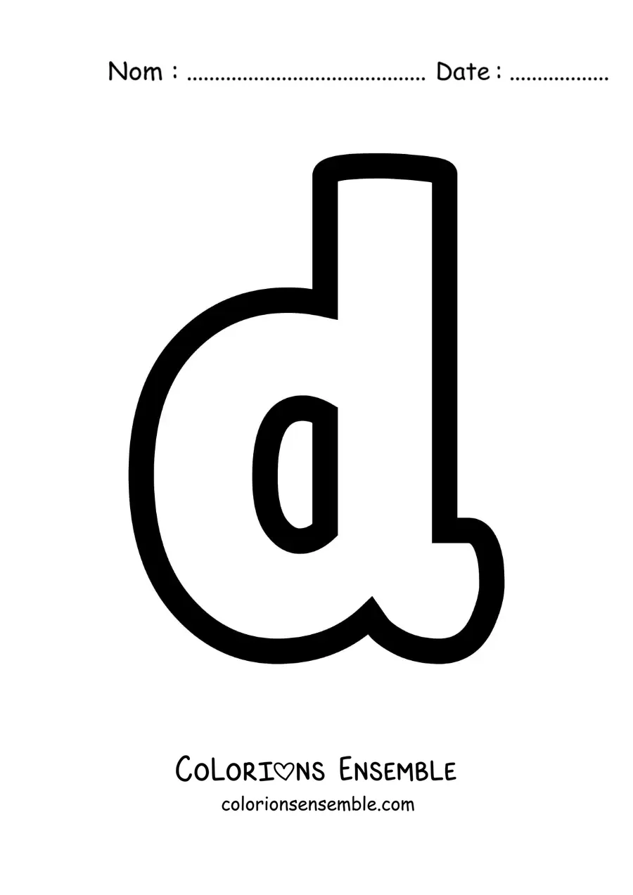 Image à colorier de la lettre d minuscule