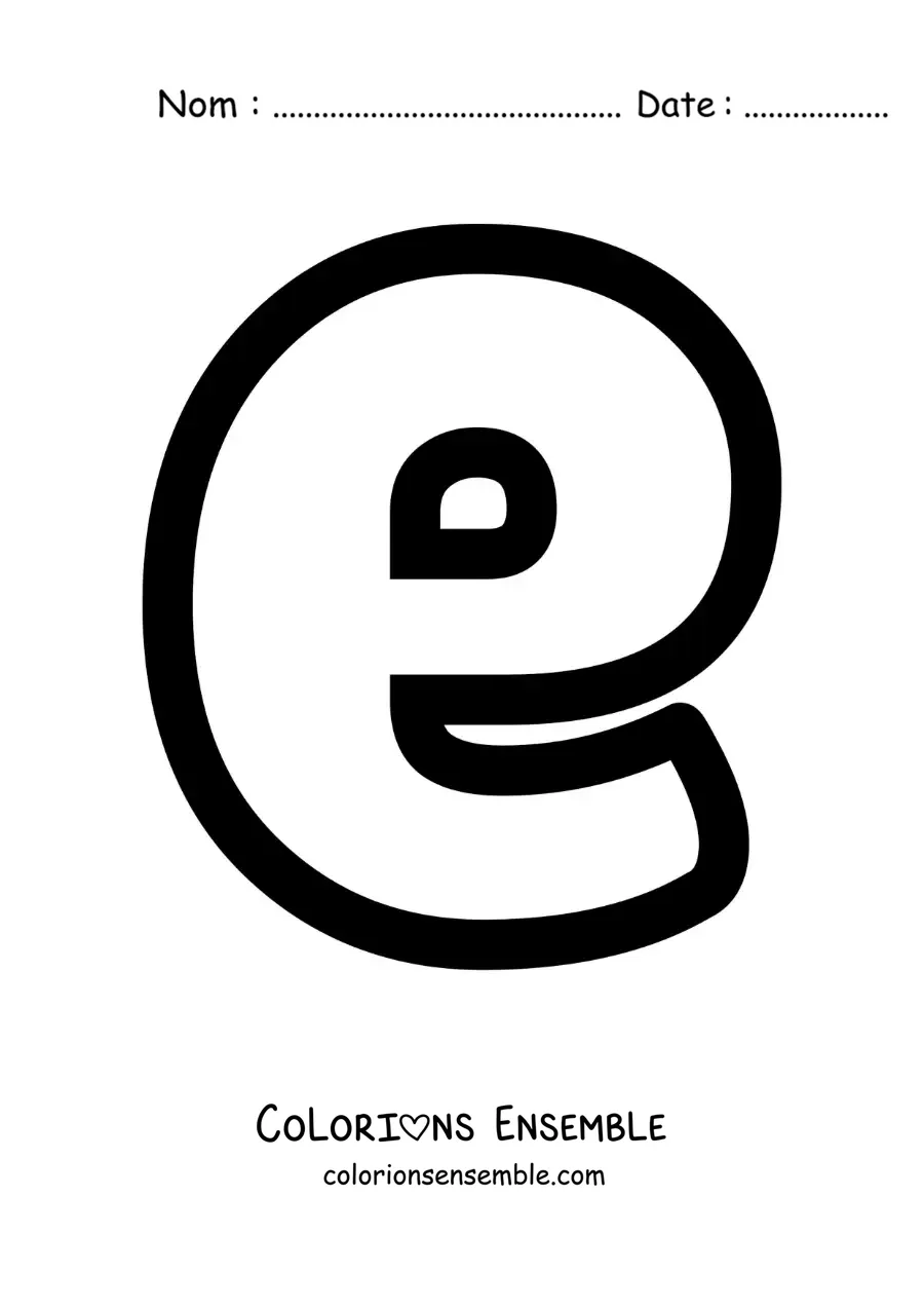 Image à colorier de la lettre e minuscule