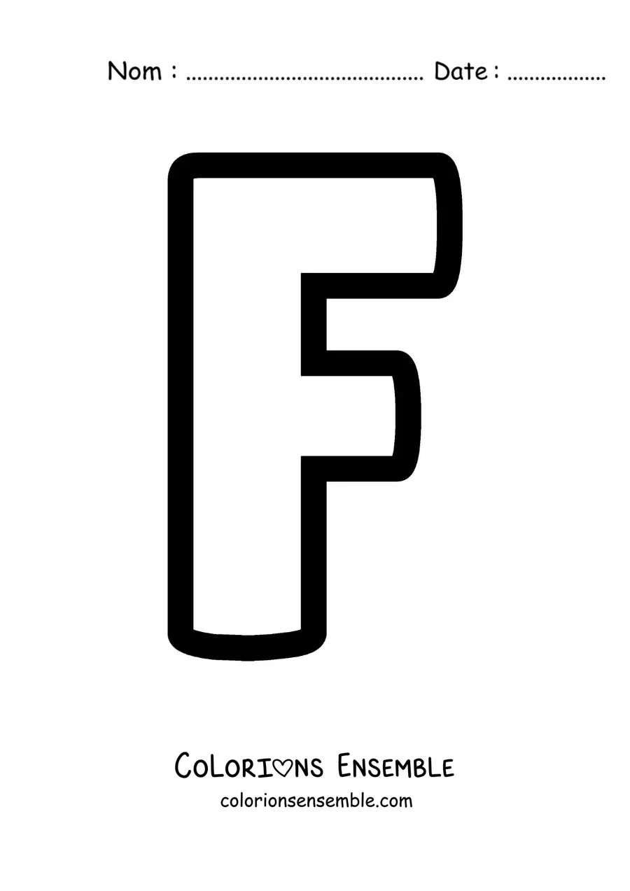 Image à colorier de la lettre F majuscule