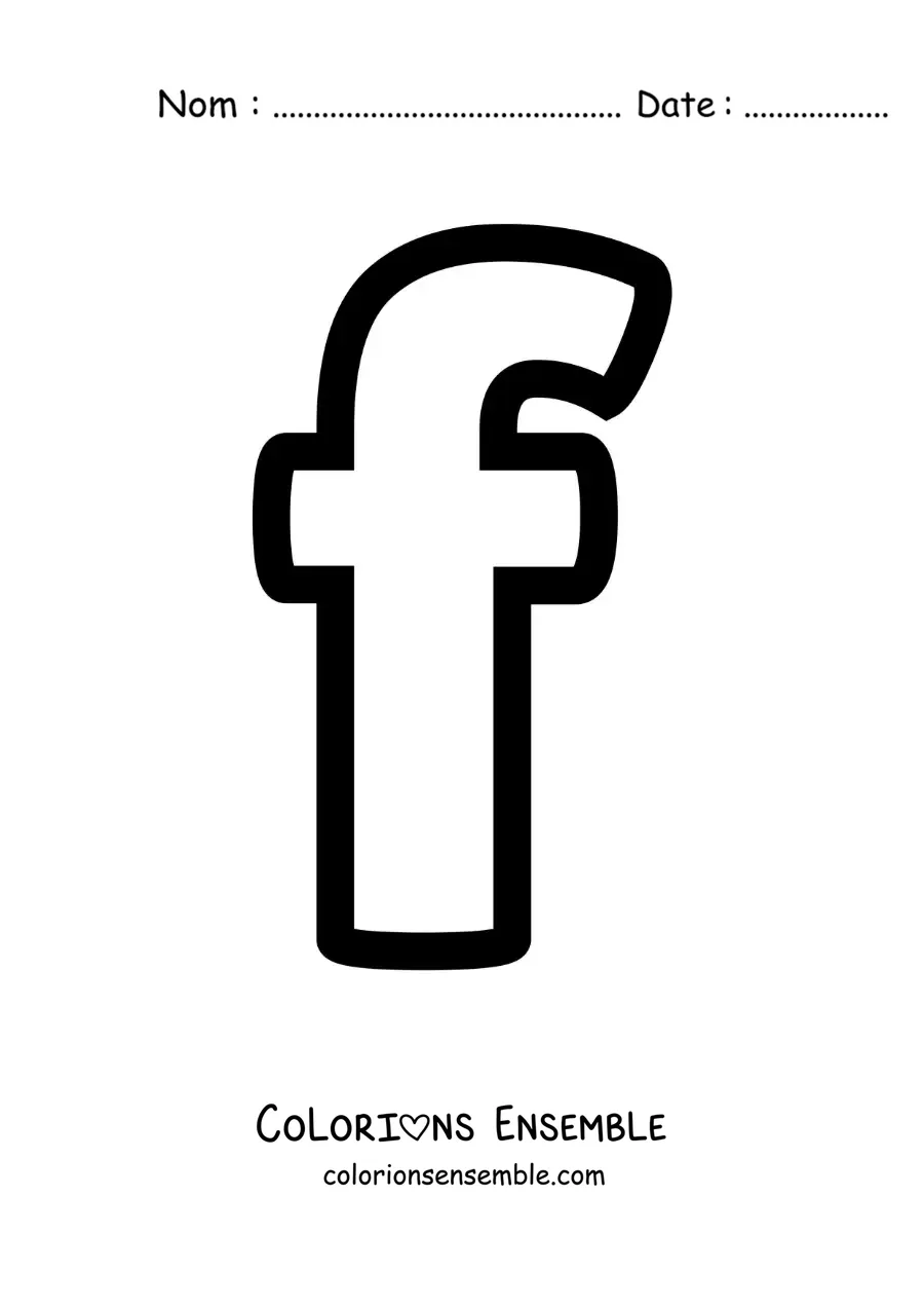 Image à colorier de la lettre f minuscule
