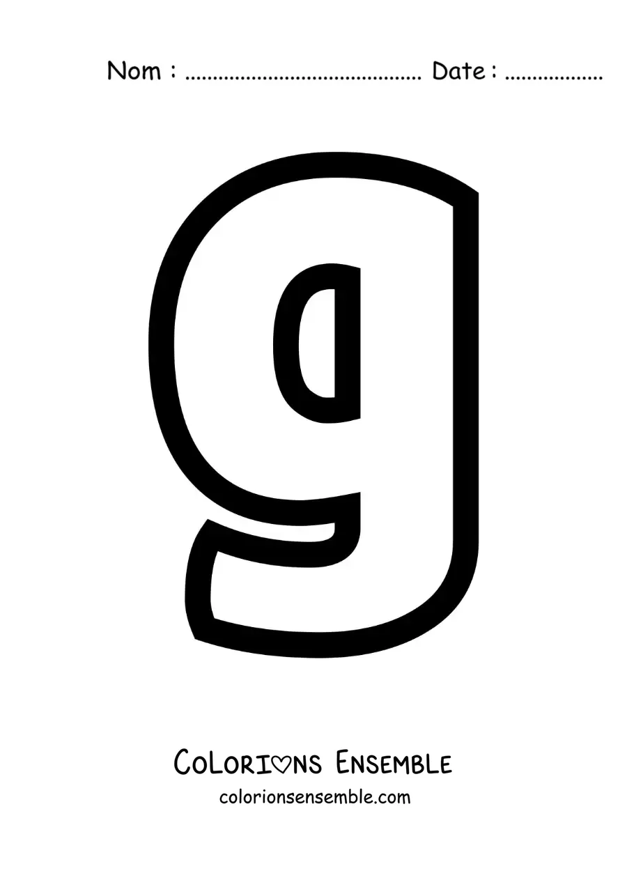 Image à colorier de la lettre g minuscule