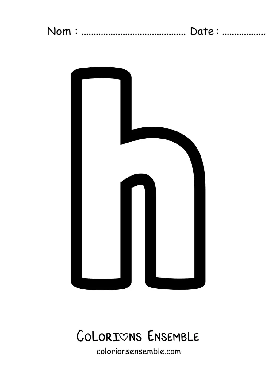 Image à colorier de la lettre h minuscule
