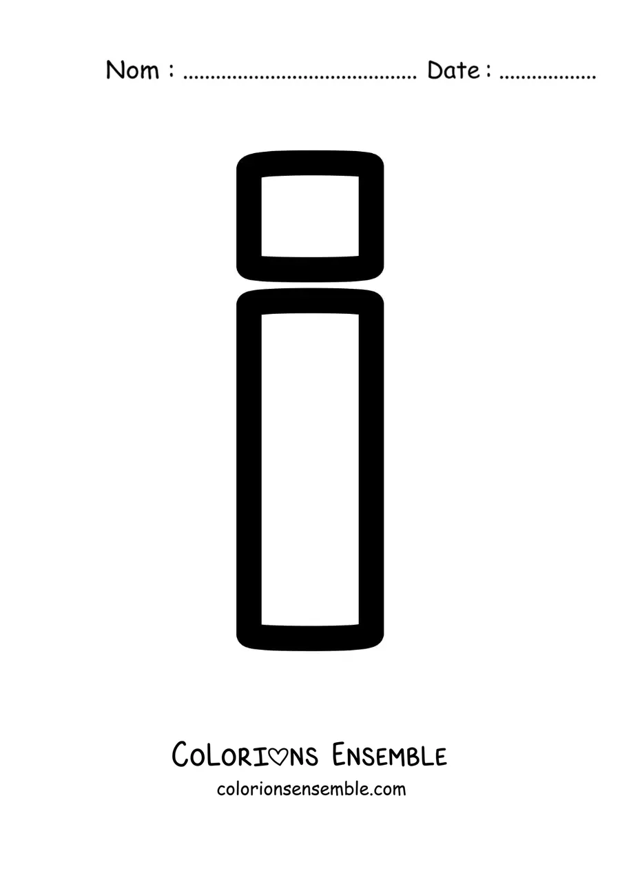 Image à colorier de la lettre i minuscule