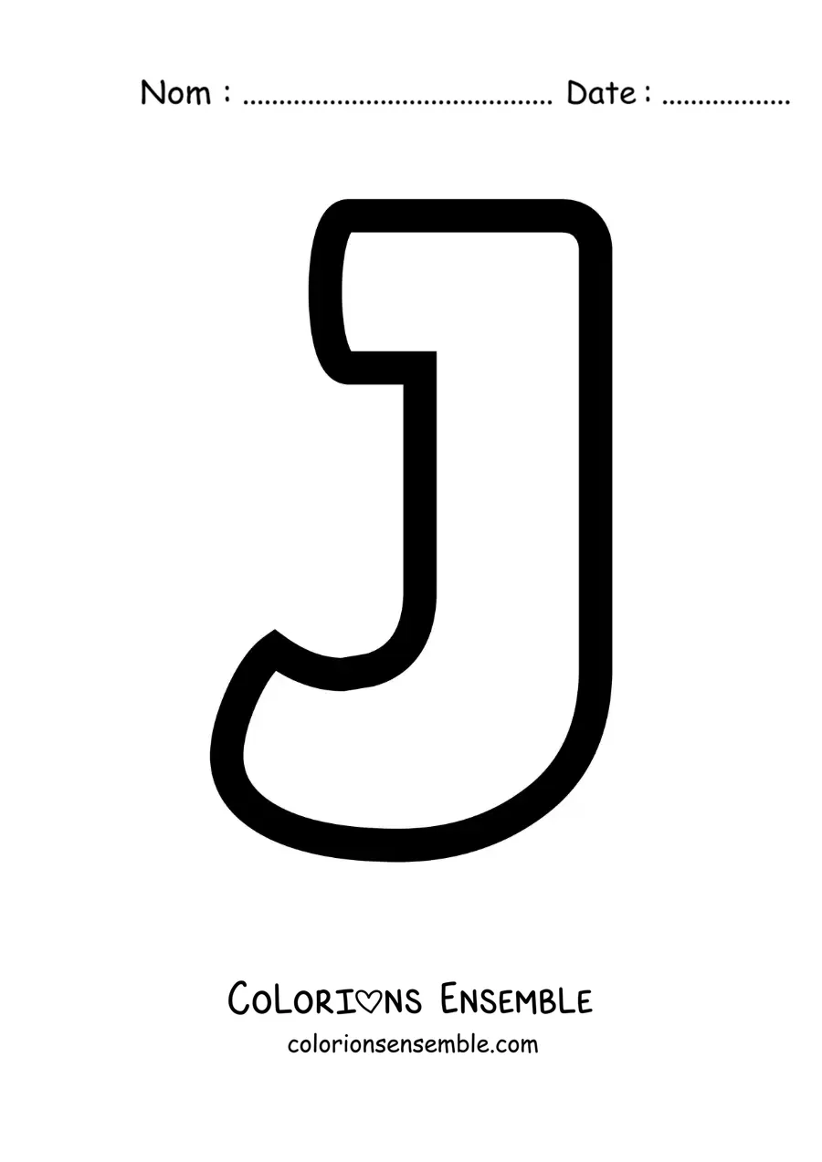 Image à colorier de la lettre J majuscule