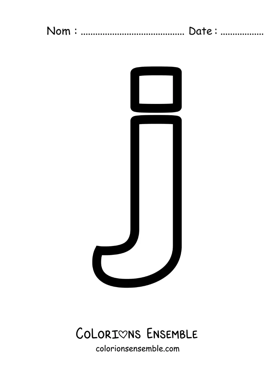 Image à colorier de la lettre j minuscule