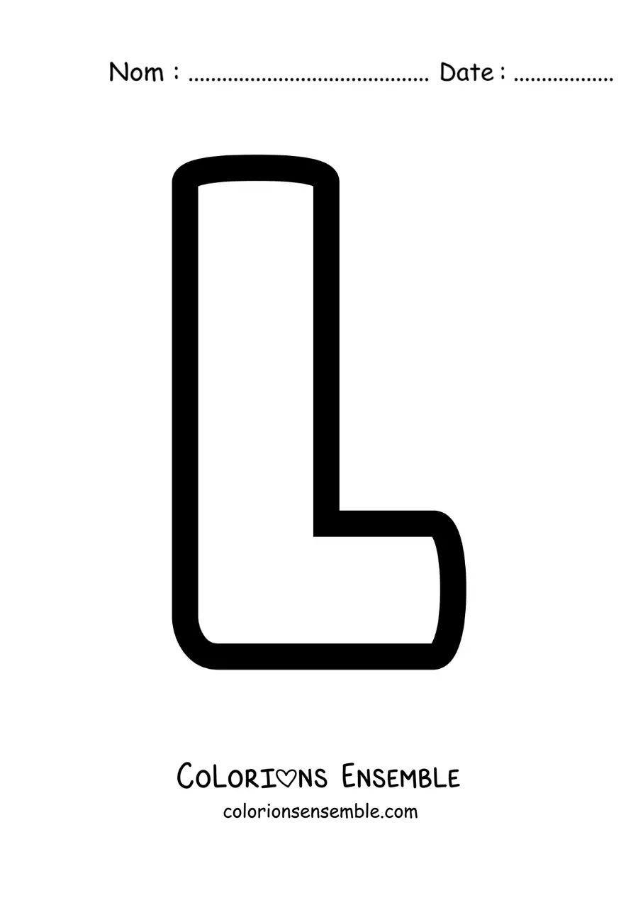 Image à colorier de la lettre L majuscule