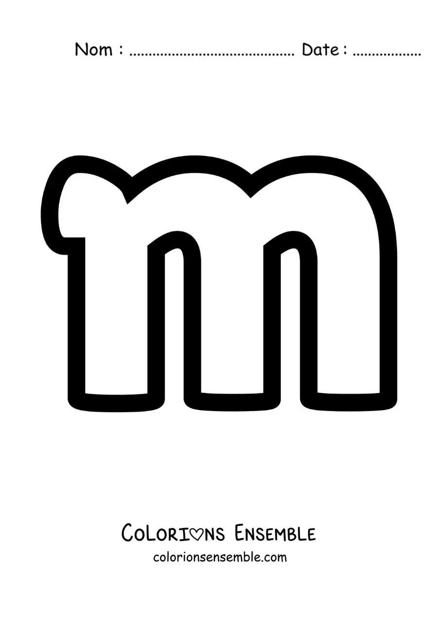 Image à colorier de la lettre m minuscule