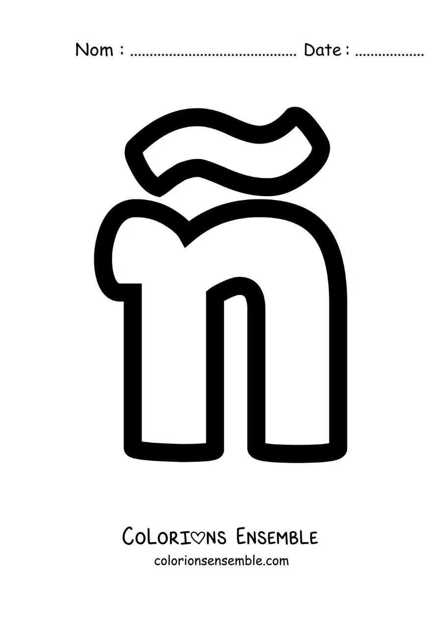Image à colorier de la lettre ñ minuscule