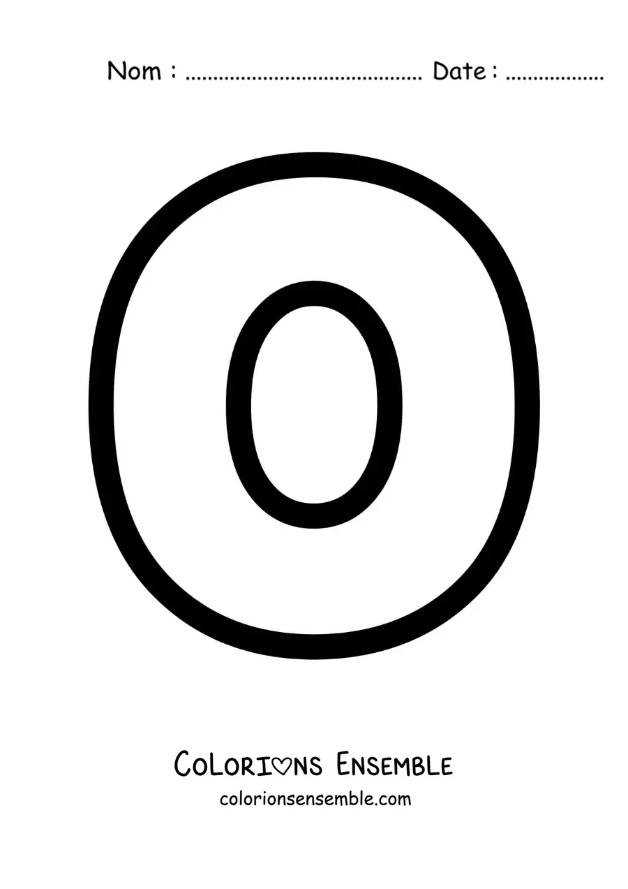 Image à colorier de la lettre O majuscule