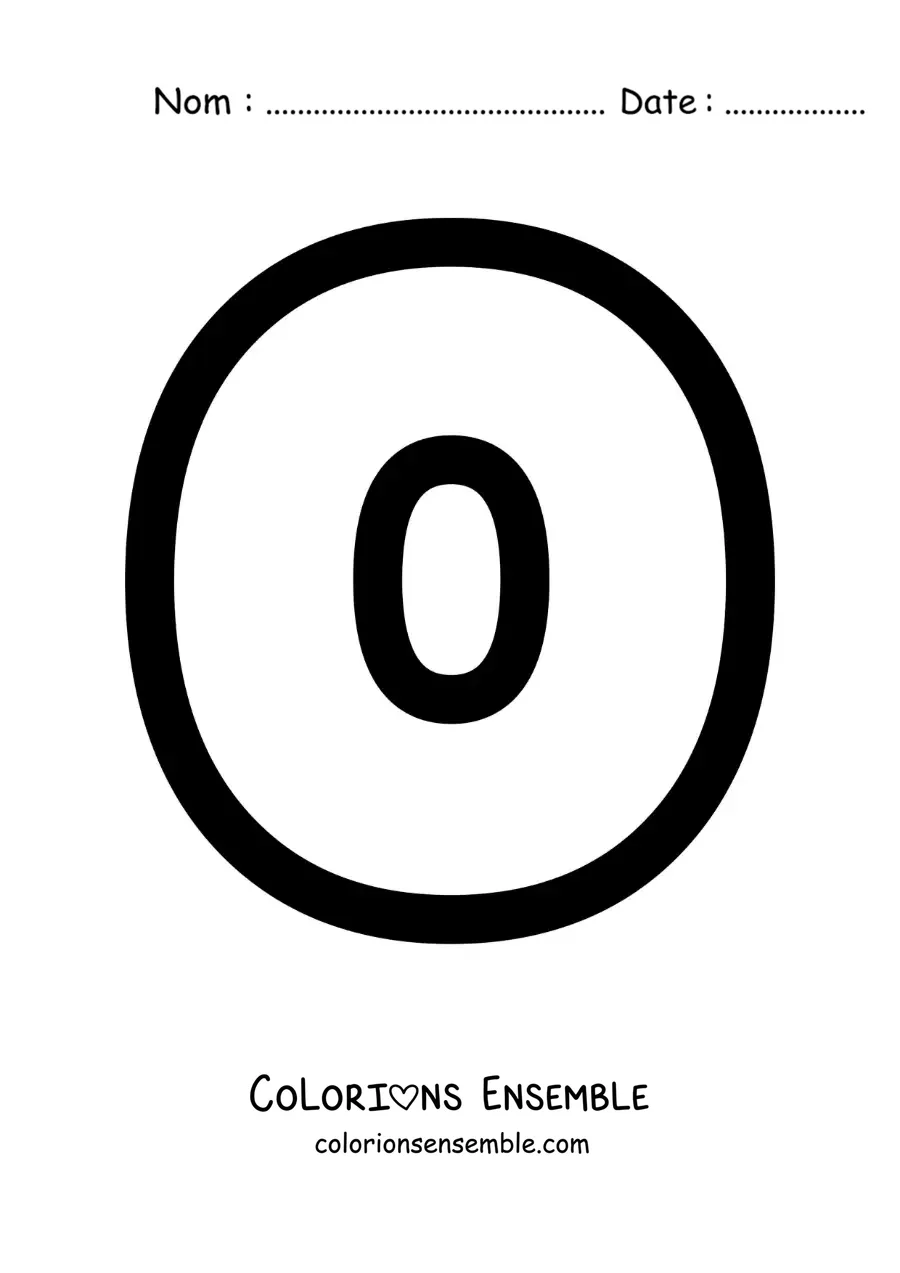 Image à colorier de la lettre o minuscule
