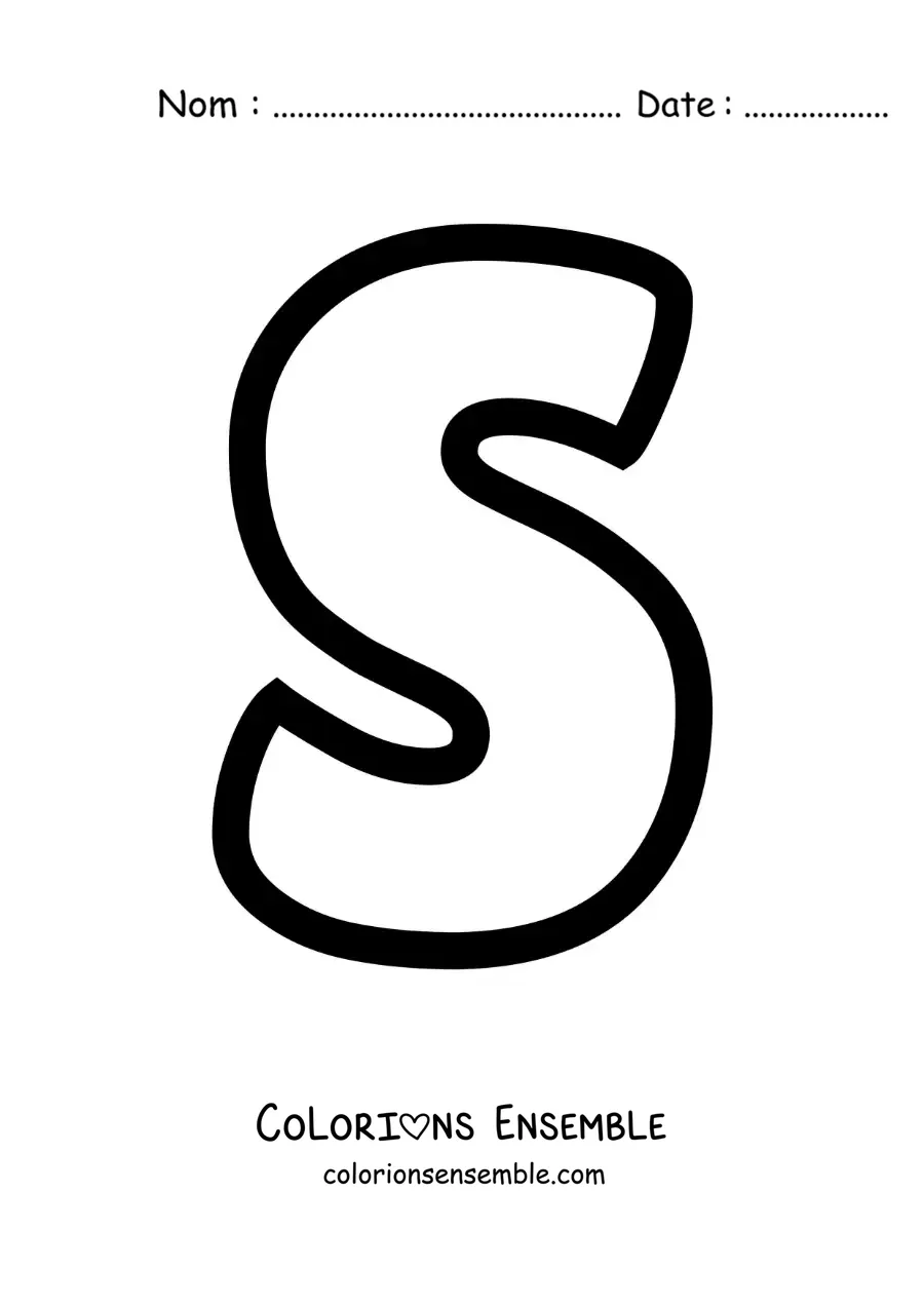 Image à colorier de la lettre S majuscule