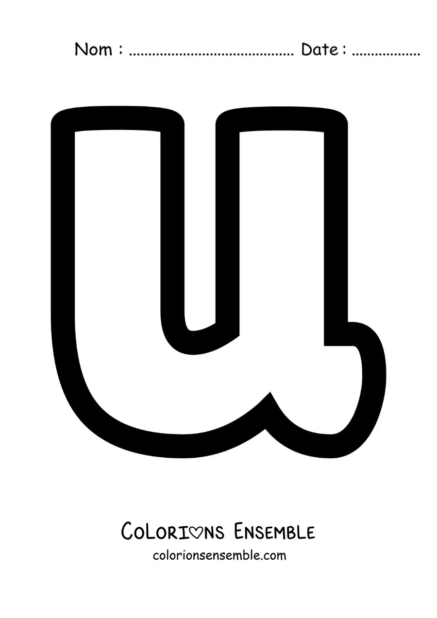 Image à colorier de la lettre u minuscule