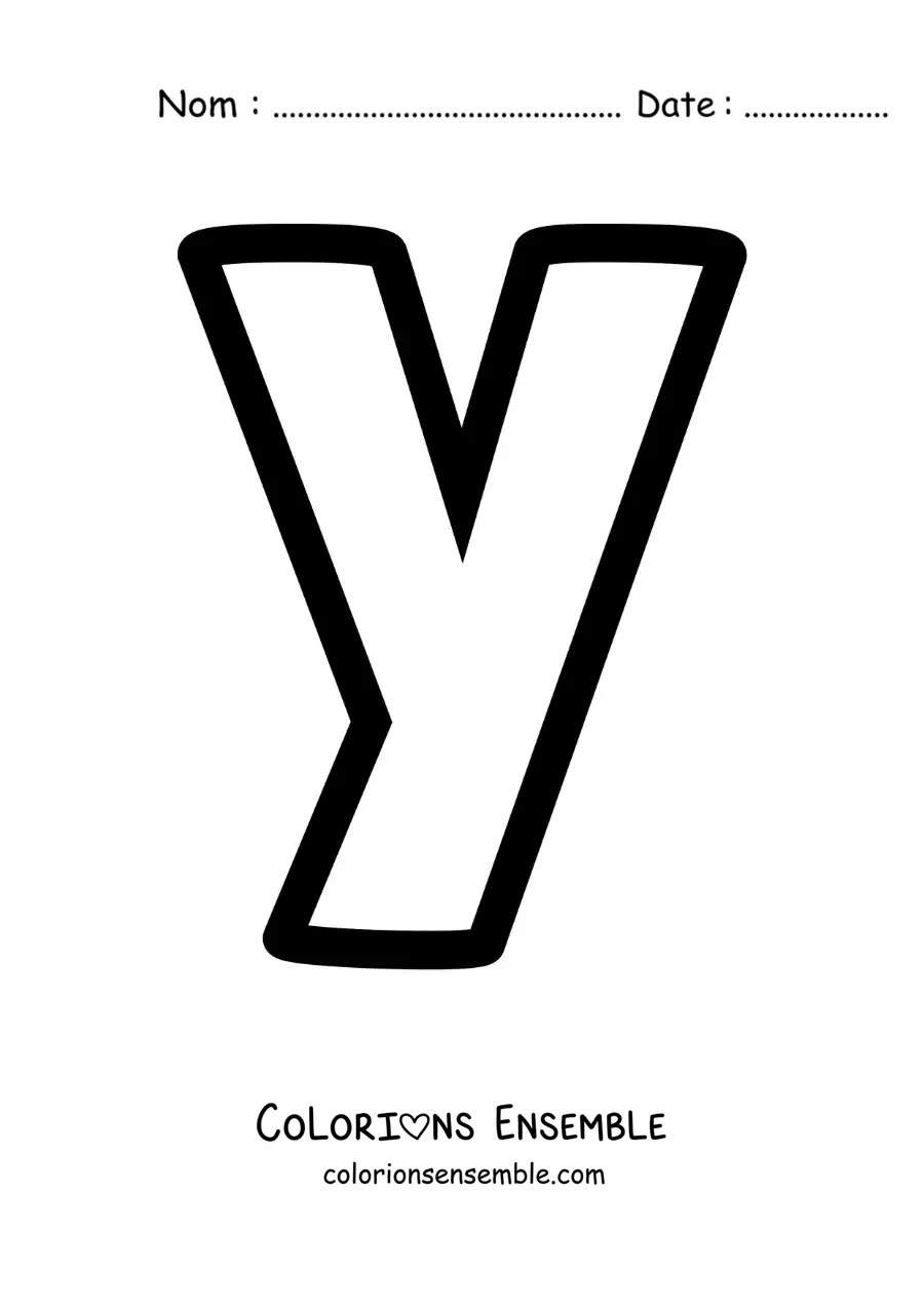 Image à colorier de la lettre y minuscule