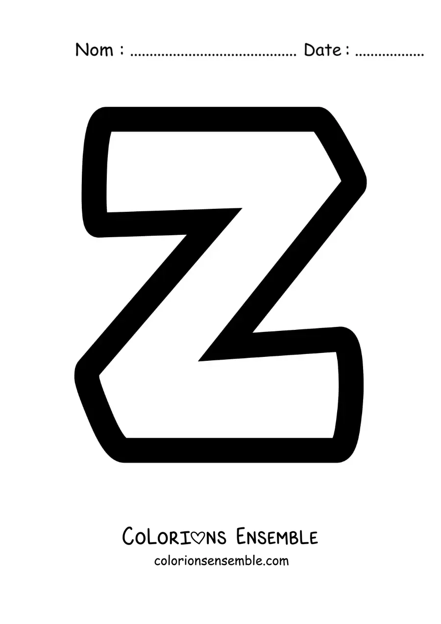 Image à colorier de la lettre z minuscule